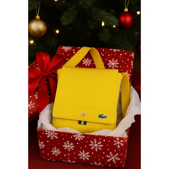 Y2K Lacoste Neocroc Mini Messenger Bag - Yellow, Preppy Sporty Christmas Gift - Picture 1 of 11